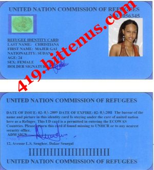 Refugee card